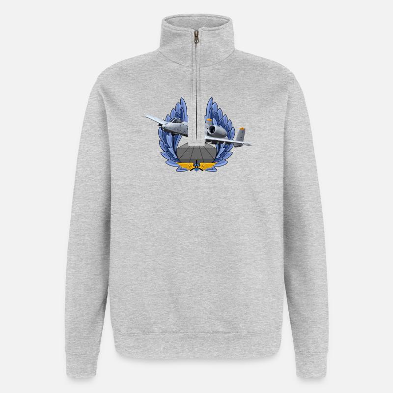 A-10 Thunderbolt - Quarter-Zip Sweatshirt - heather grey