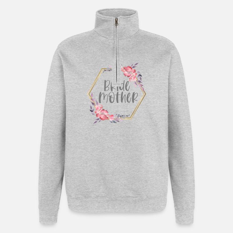 Hochzeit Brautmutter Bride Mother Geschenk - Quarter-Zip-Sweatshirt - Grau meliert
