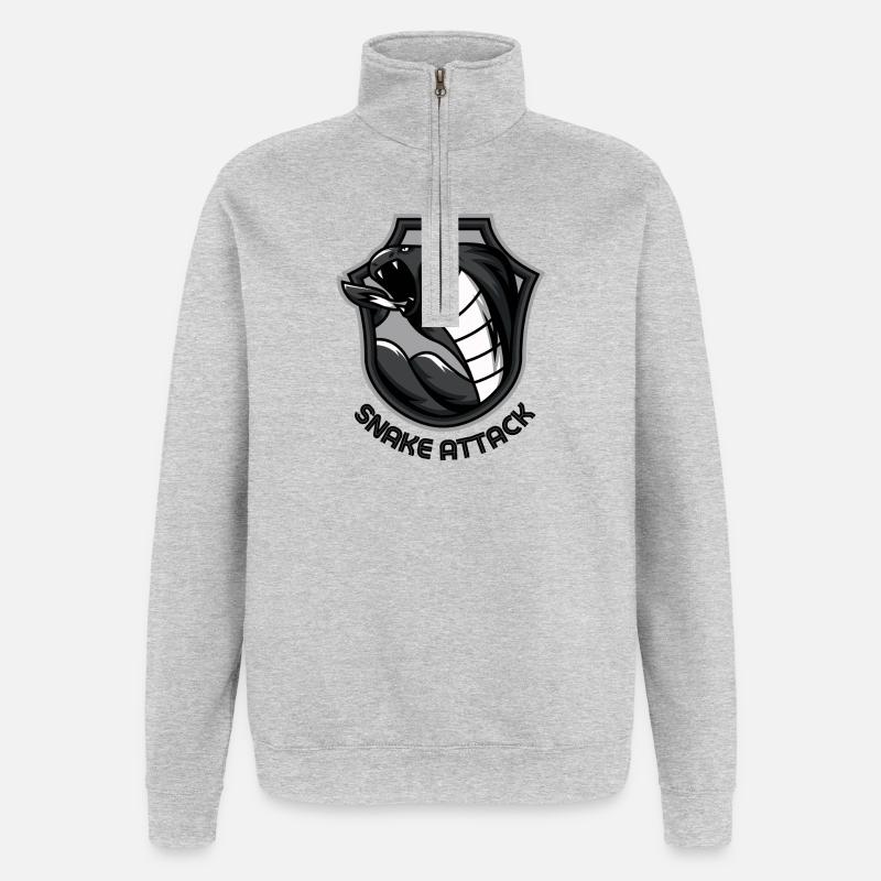 SNAKE ATTACK - Quarter-Zip Sweatshirt - heather grey