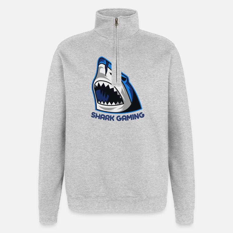 JEU DE REQUIN - Sweat à zip 1/4 - gris chiné