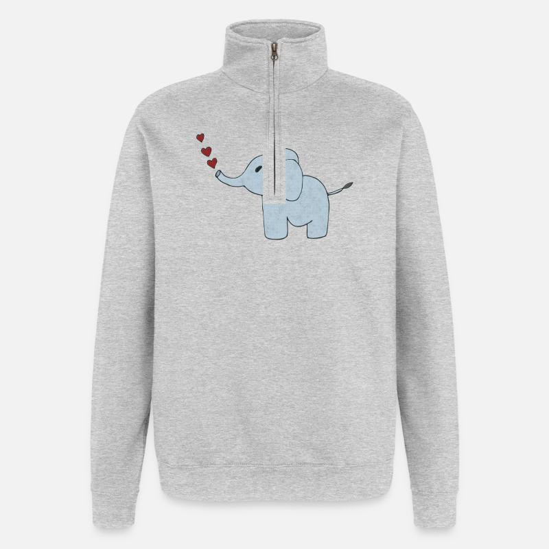 elefant elefantenhaut - Quarter-Zip-Sweatshirt - Grau meliert