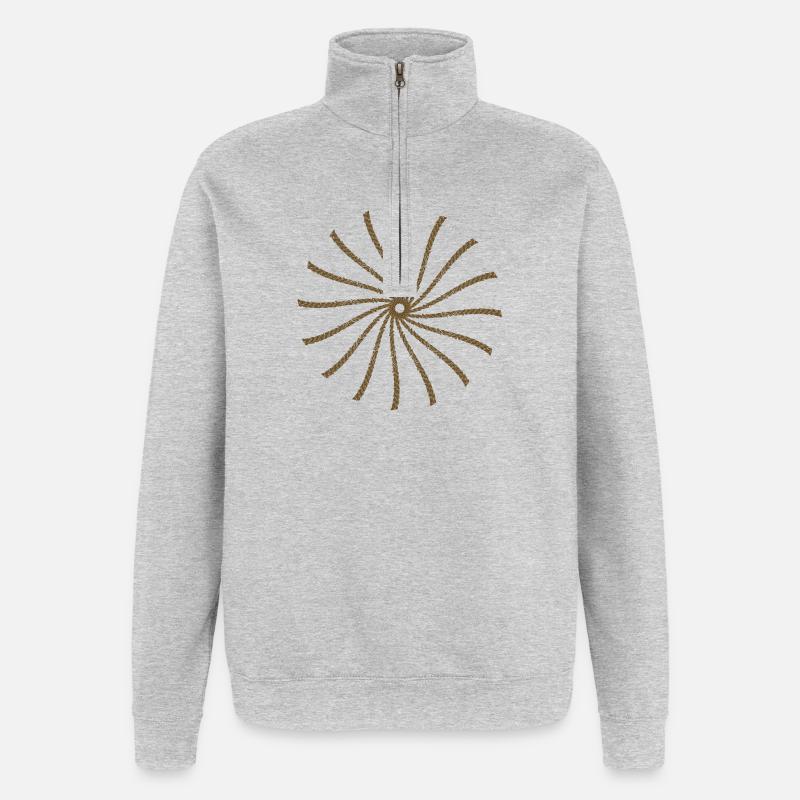Bar encerclé par le soleil - Sweat à zip 1/4 - gris chiné