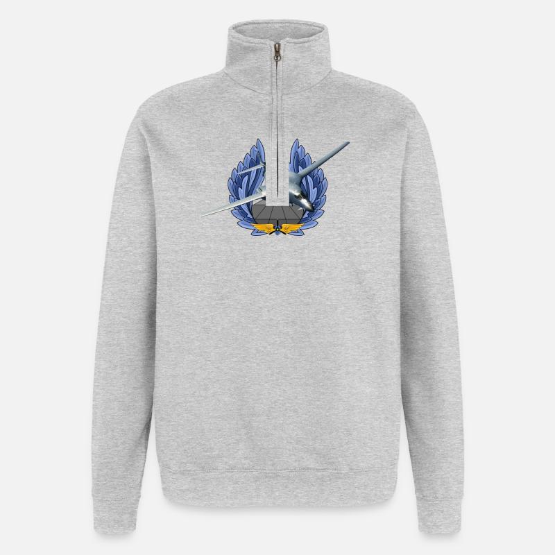 B-1B Lancer - Sweat à zip 1/4 - gris chiné