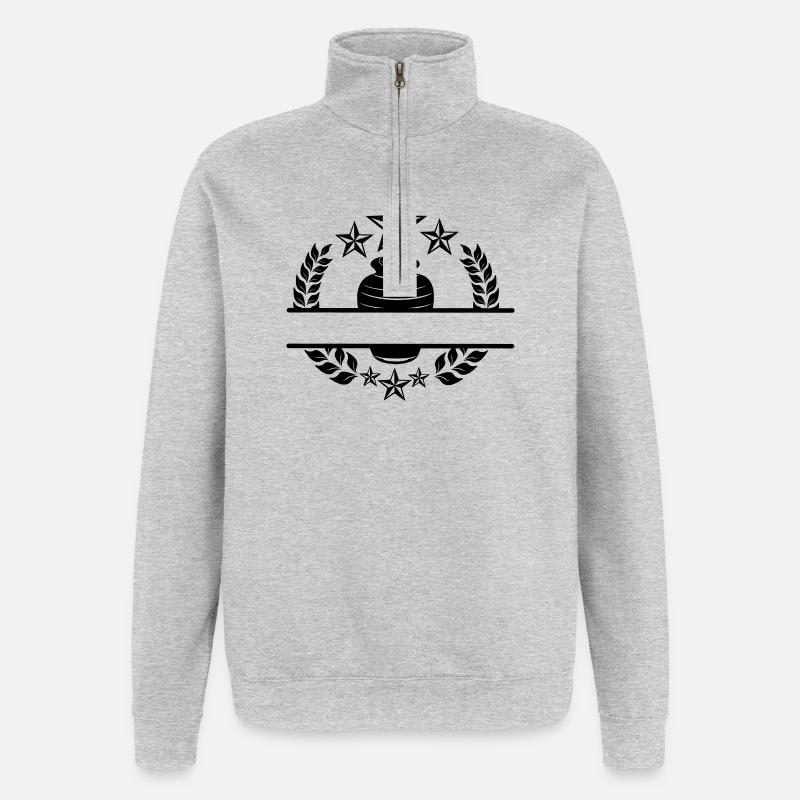 Urne mit Namensausschnitt - Quarter-Zip-Sweatshirt - Grau meliert