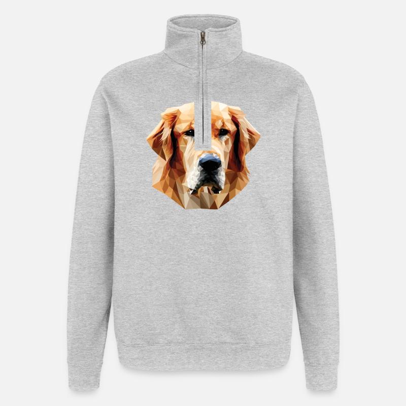 Labrabor Dog Polygon - Quarter-Zip Sweatshirt - heather grey