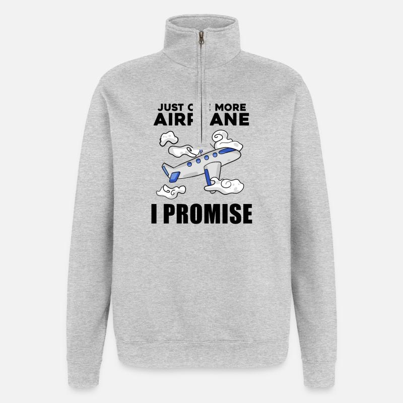 Flugzeug Pilot Spruch Geschenk - Quarter-Zip-Sweatshirt - Grau meliert