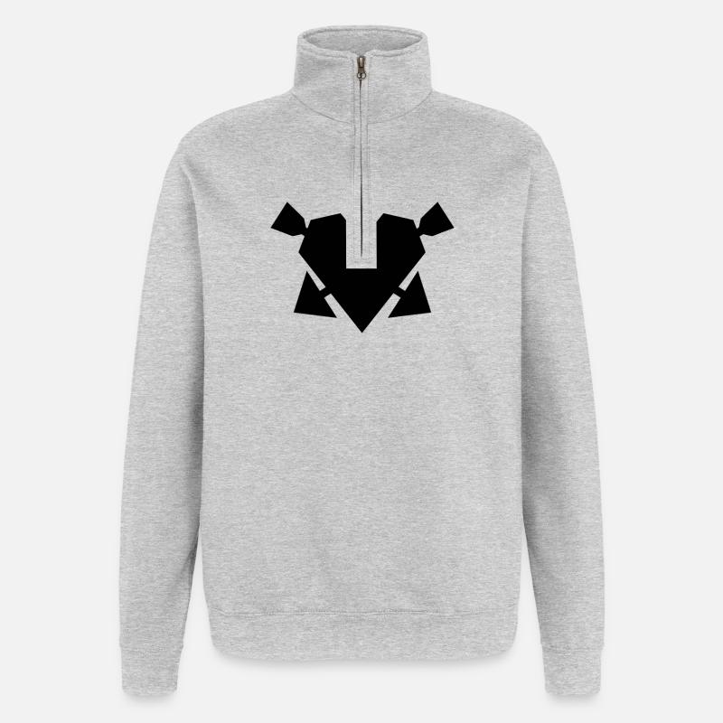 Heart with arrows - Quarter-Zip Sweatshirt - heather grey