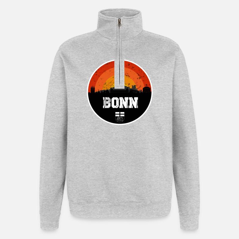 Bonn Skyline Original - Quarter-Zip Sweatshirt - heather grey