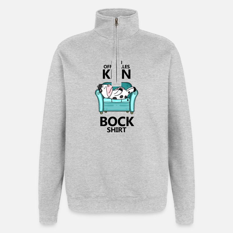 Statement Keine Lust - Quarter-Zip-Sweatshirt - Grau meliert