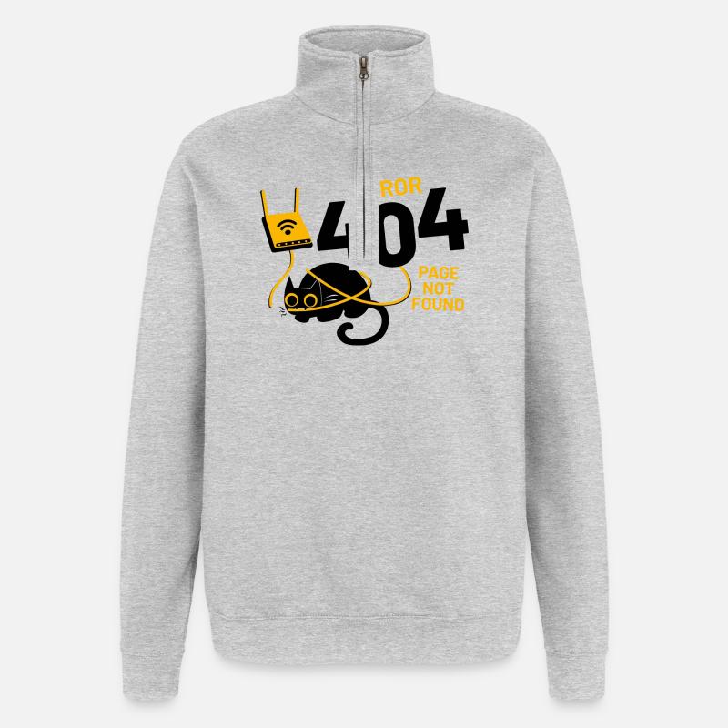 Error 404 Page Not Found - Quarter-Zip Sweatshirt - heather grey
