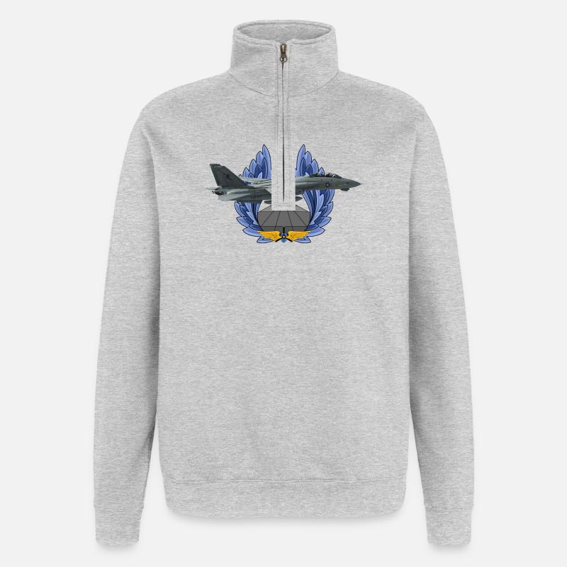 F-14 Tomcat - Sweat à zip 1/4 - gris chiné