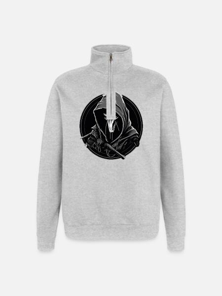 Slankt Skaven-logo: fed, minimalistisk, truende. - Sweatshirt med 1/4 lynlås - grå meleret