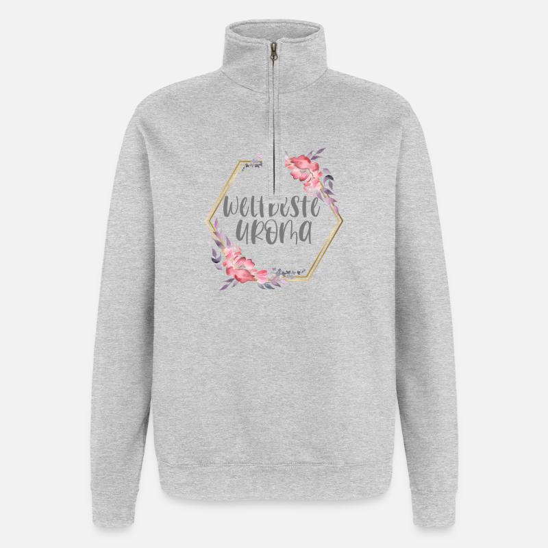 Weltbeste Uroma Urgroßmutter Geschenk - Quarter-Zip-Sweatshirt - Grau meliert