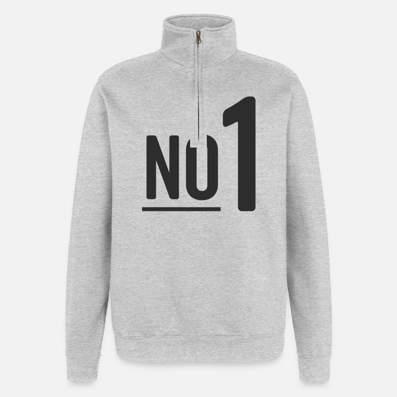 No 1 - Quarter-Zip-Sweatshirt - Grau meliert