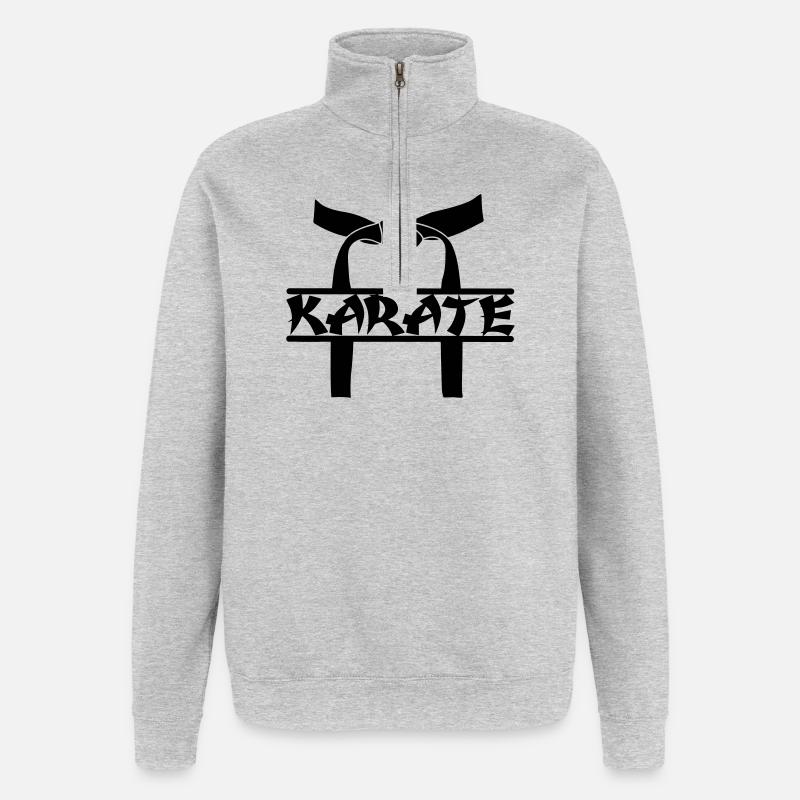 Prix de karaté OBI - Sweat à zip 1/4 - gris chiné