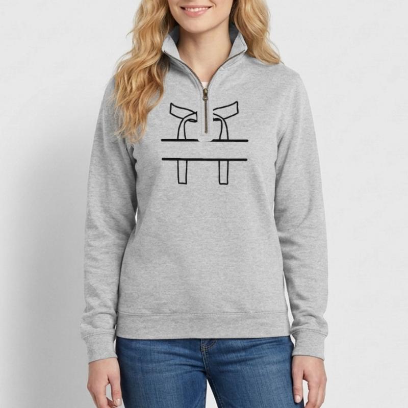 Transparentes Band oder Obi Quarter-Zip-Sweatshirt