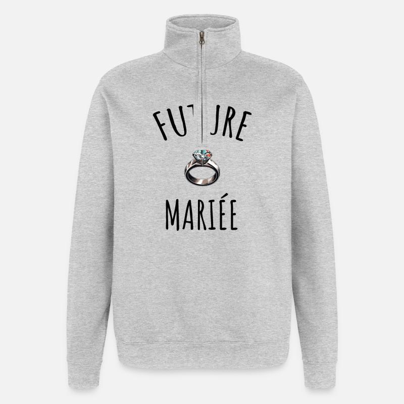 Future mariée - Sweat à zip 1/4 - gris chiné