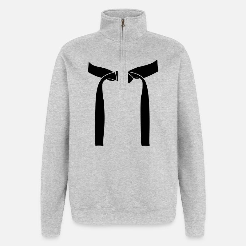 Kampfsportband oder Obi - Quarter-Zip-Sweatshirt - Grau meliert
