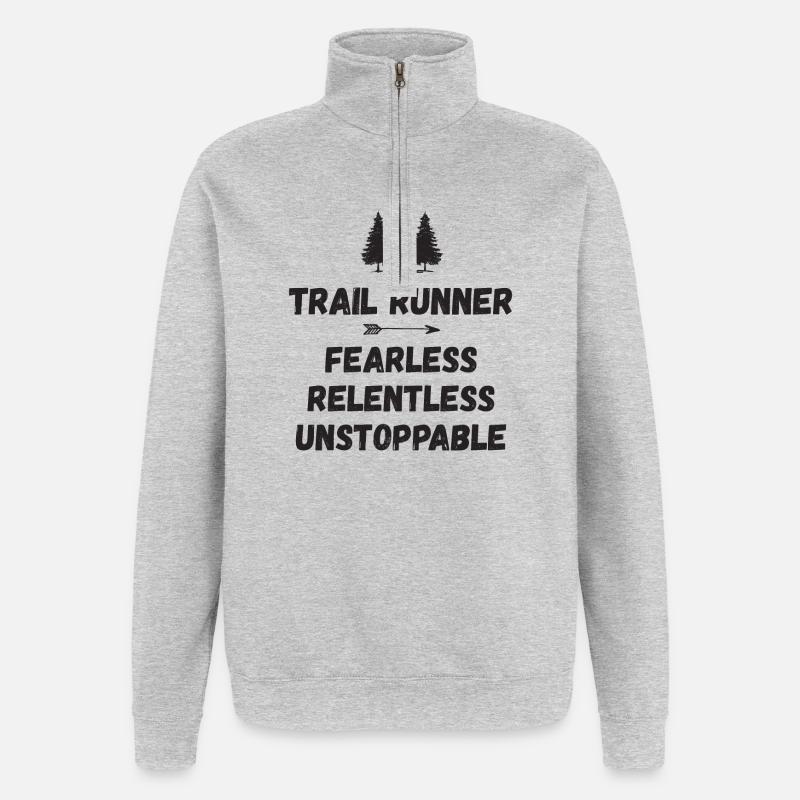Trail Runner - Intrépide. Implacable. Imparable. - Sweat à zip 1/4 - gris chiné