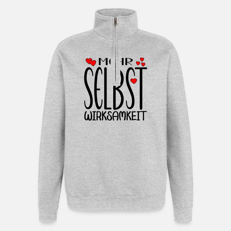 Selbstwirksamkeit - Quarter-Zip-Sweatshirt - Grau meliert