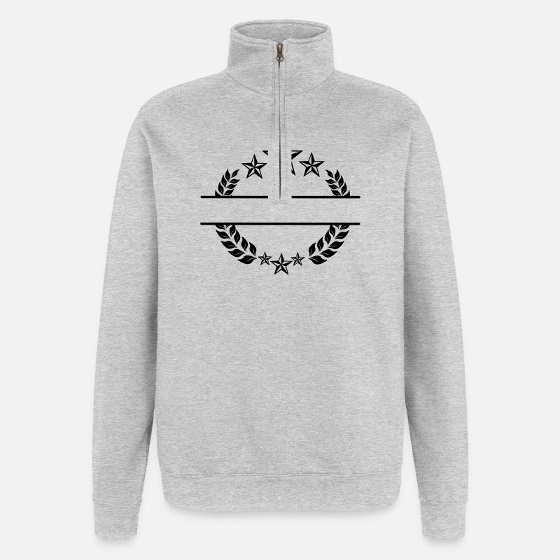 Laurel wreath with stars - Quarter-Zip Sweatshirt - heather grey
