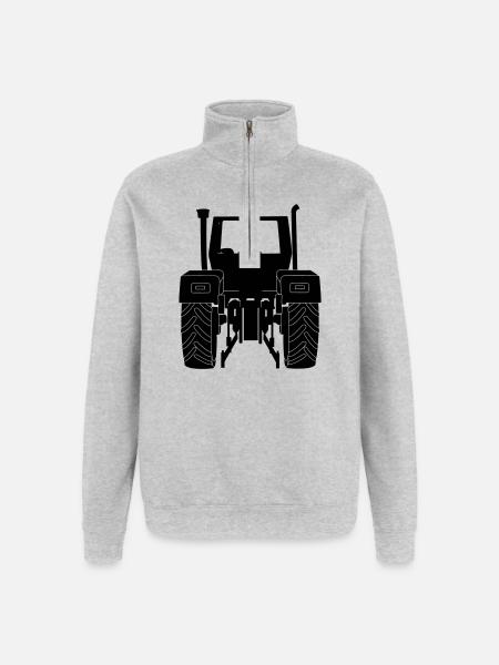 Farm Tractor Rear - Quarter-Zip Sweatshirt - heather grey