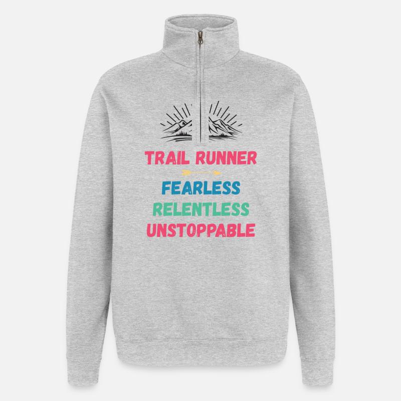 Trail Runner - Intrépide. Implacable. Imparable. - Sweat à zip 1/4 - gris chiné