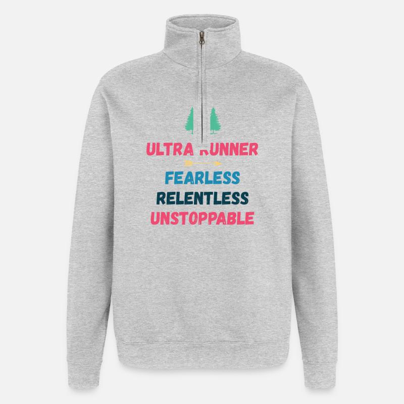 Ultra Runner - Intrépide. Implacable. Imparable. - Sweat à zip 1/4 - gris chiné