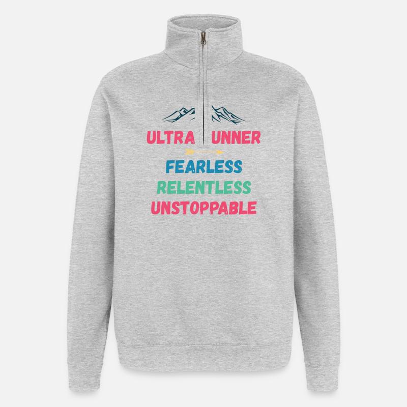 Ultra Runnner - Intrépide. Implacable. Imparable. - Sweat à zip 1/4 - gris chiné