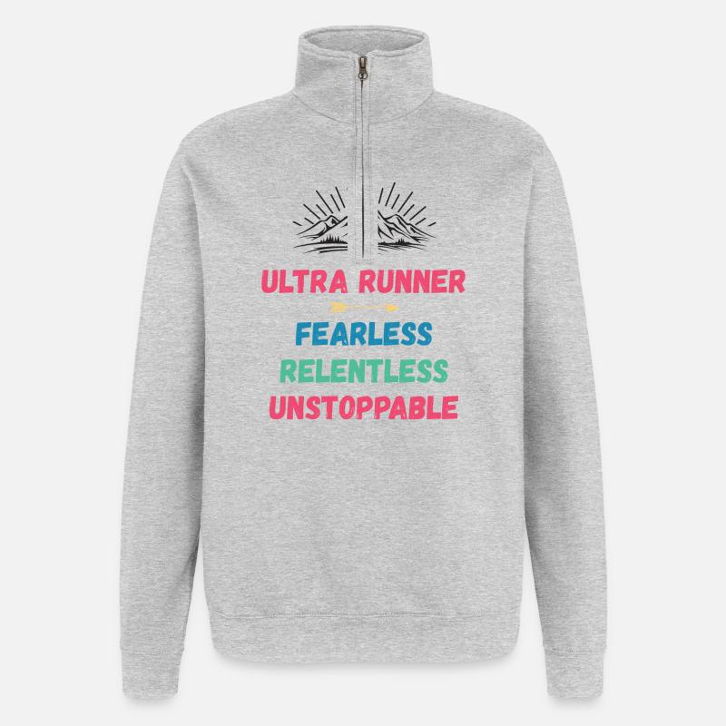 Ultra Runnner - Intrépide. Implacable. Imparable. - Sweat à zip 1/4 - gris chiné