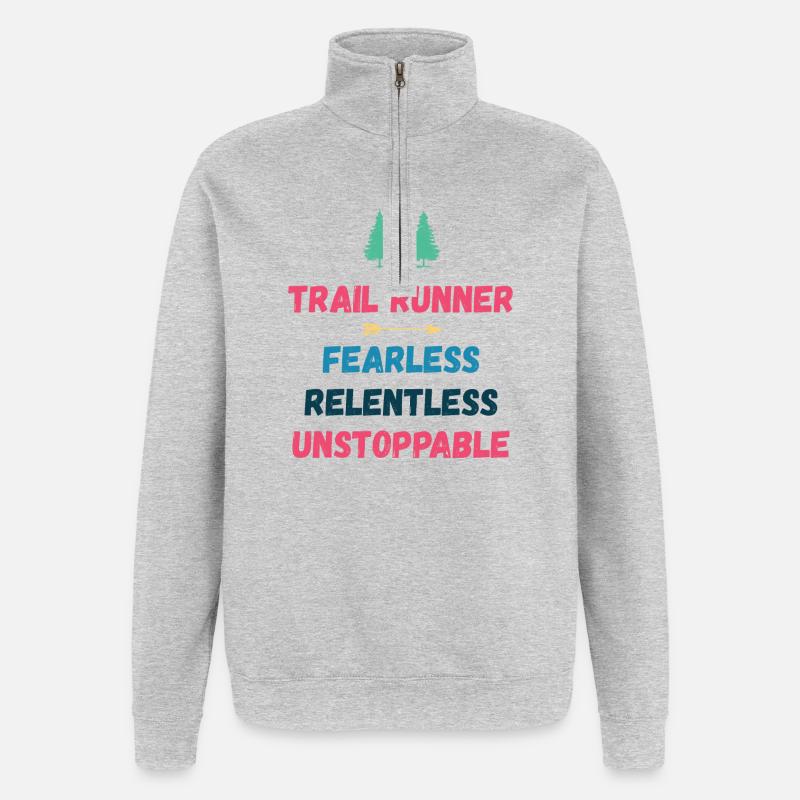 Trail Runner - Intrépide. Implacable. Imparable. - Sweat à zip 1/4 - gris chiné