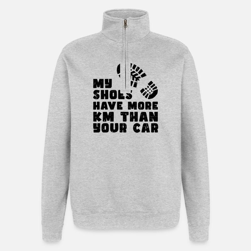 Wanderwege Wanderer Wandern Statement Klettern - Quarter-Zip-Sweatshirt - Grau meliert