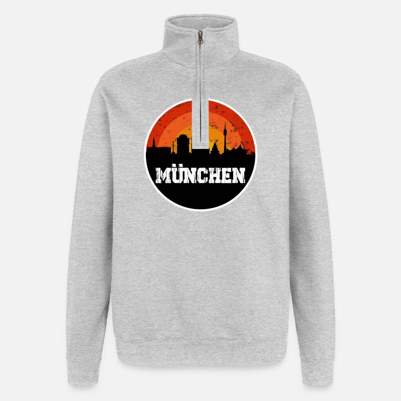 Munich Skyline Original - Quarter-Zip Sweatshirt - heather grey
