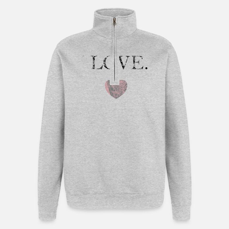 POUR ELLE - Sweat à zip 1/4 - gris chiné