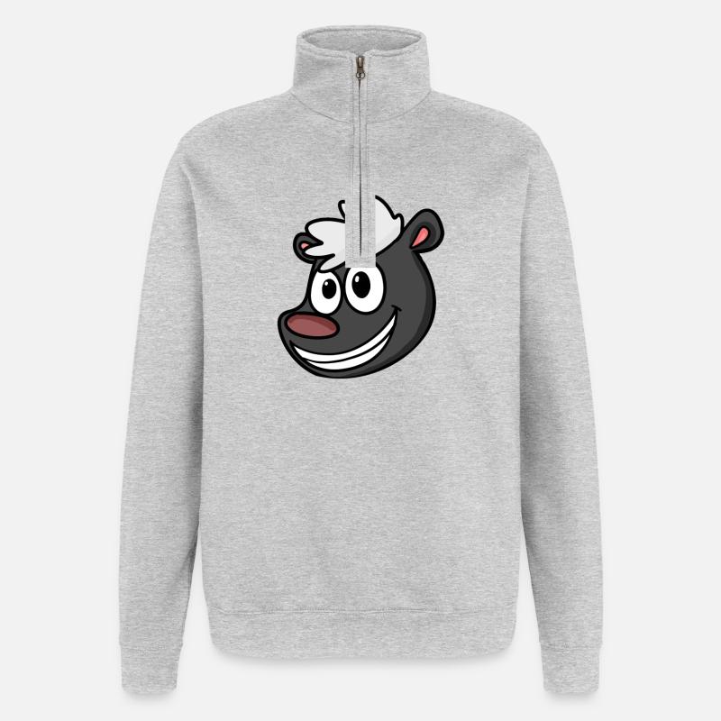 Stinktier - Quarter-Zip-Sweatshirt - Grau meliert