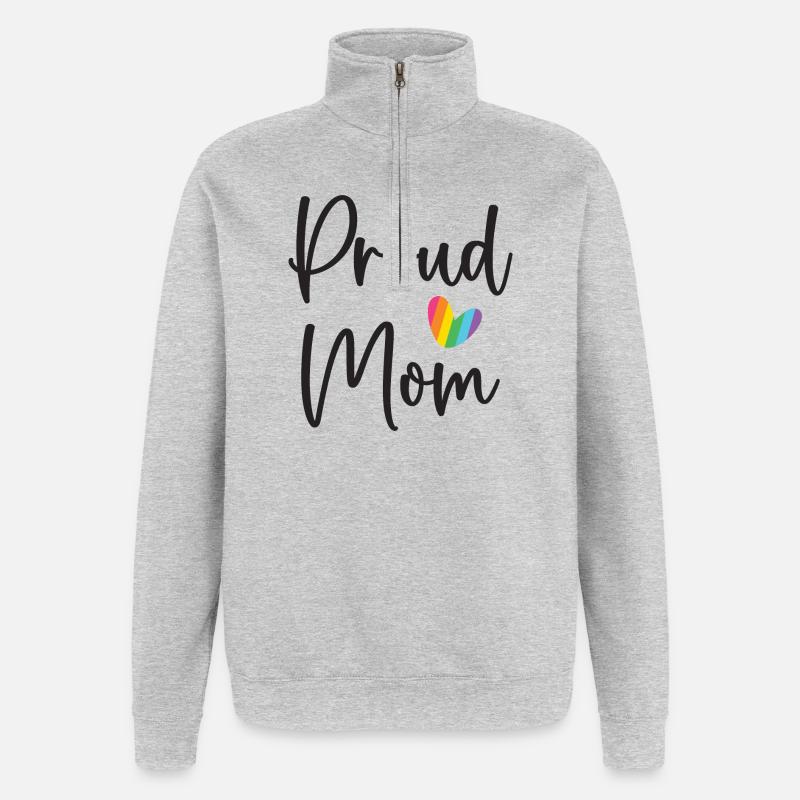 Stolze Mama - Quarter-Zip-Sweatshirt - Grau meliert