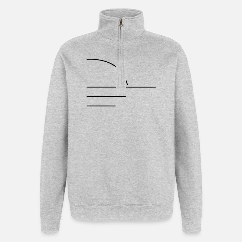 Sonne - Quarter-Zip-Sweatshirt - Grau meliert