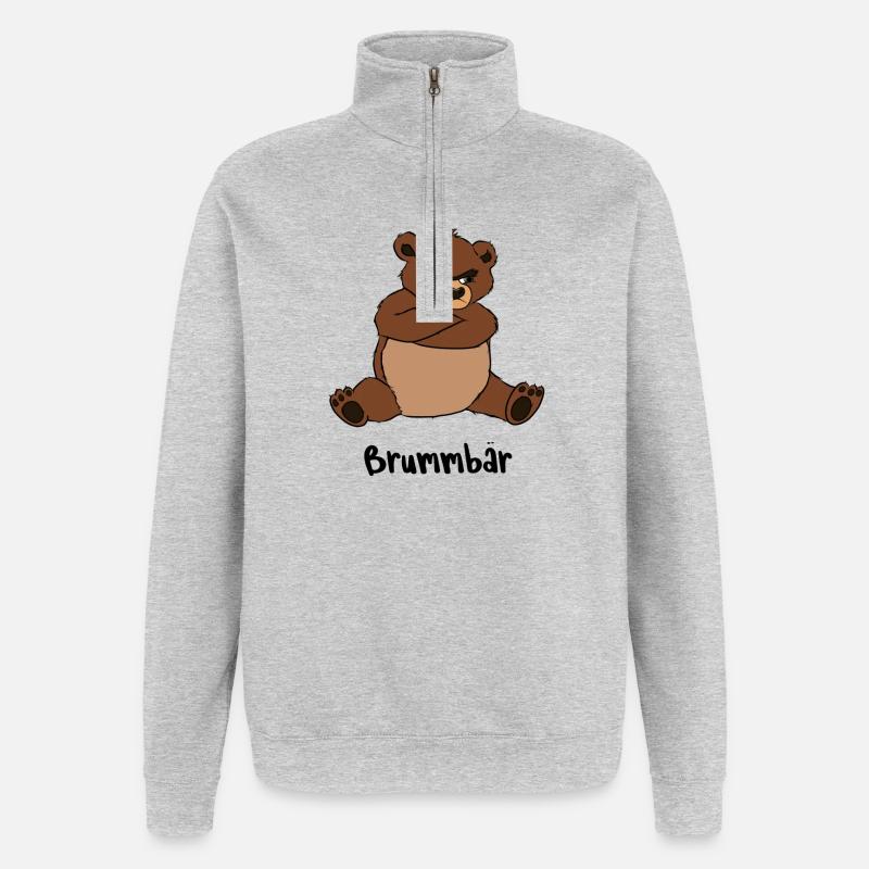 Brummbär - Quarter-Zip-Sweatshirt - Grau meliert