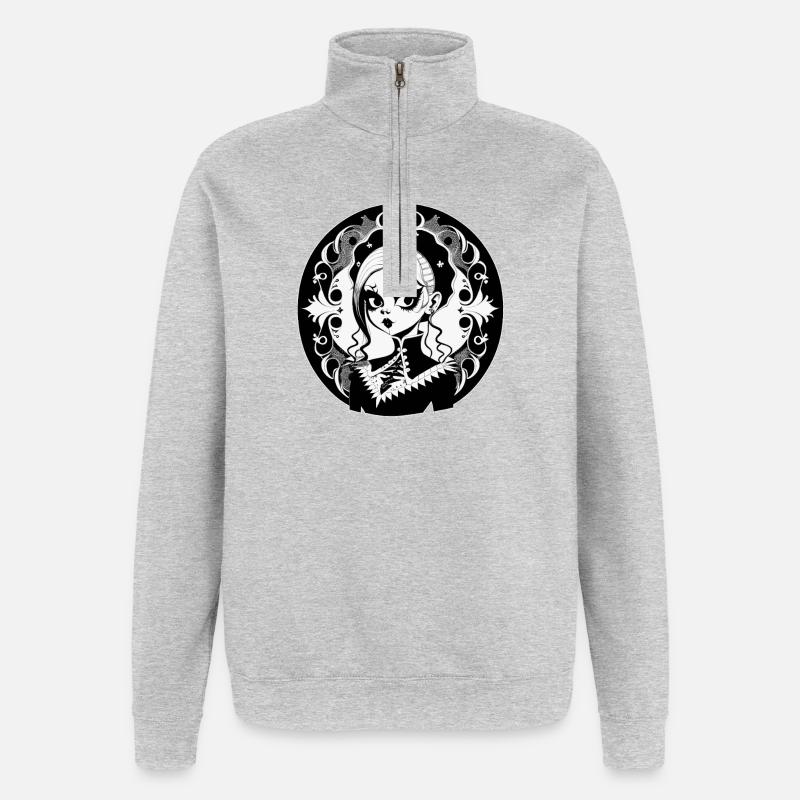 Gothic Witch, Goth Witchcraft - Quarter-Zip Sweatshirt - heather grey
