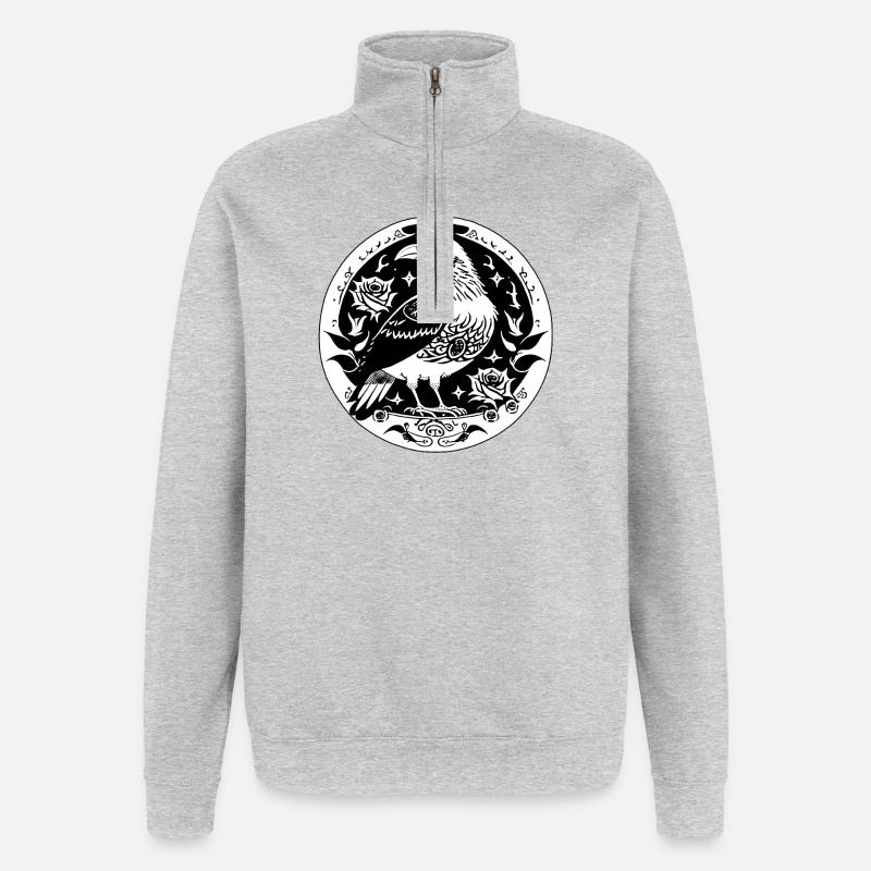 Goth Krähe - Quarter-Zip-Sweatshirt - Grau meliert