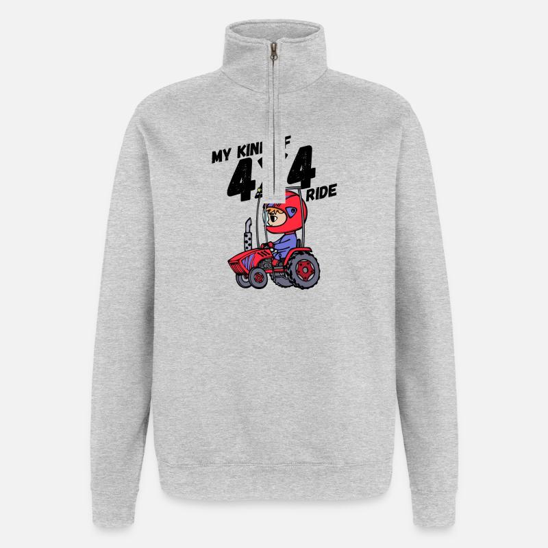 Nutzfahrzeug Traktor Statement Landleben Jungbauer - Quarter-Zip-Sweatshirt - Grau meliert