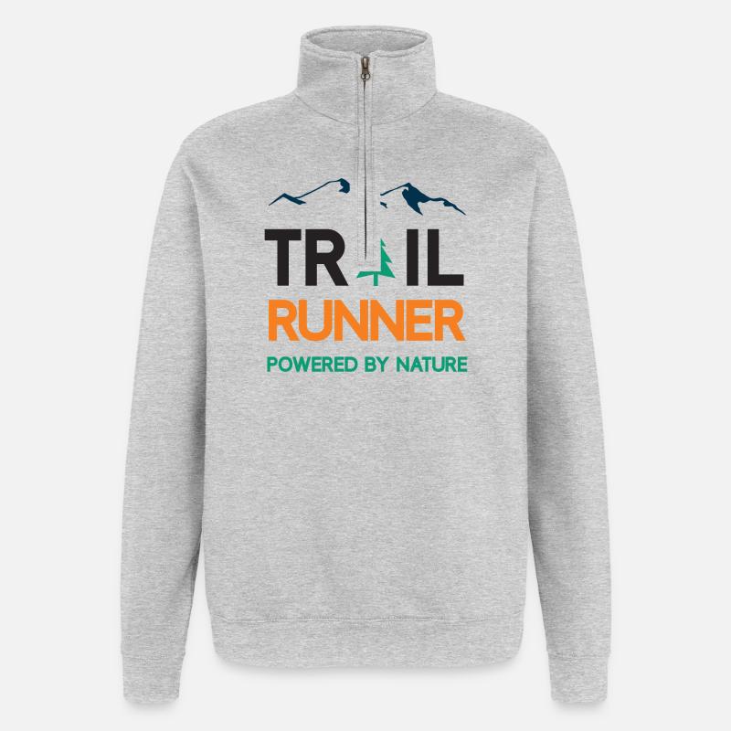 Trail Runner - Powered by Nature - Quarter-Zip Sweatshirt - heather grey