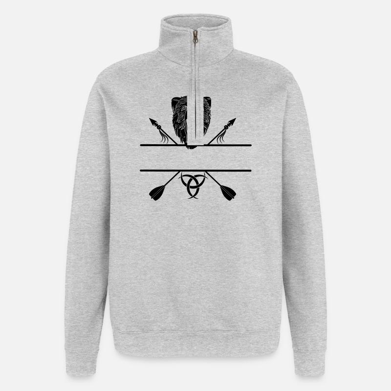 Flèches d’ours vikings - Sweat à zip 1/4 - gris chiné