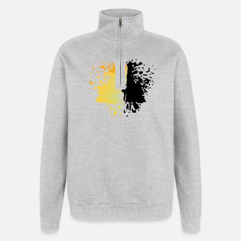 Évasion au sommet éclatant - Sweat à zip 1/4 - gris chiné