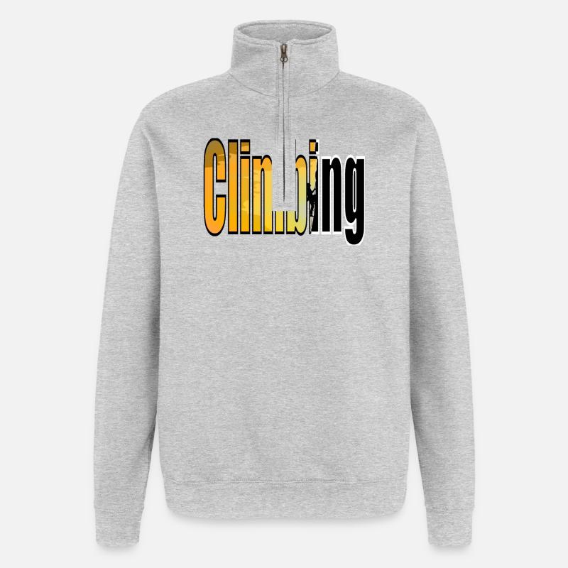 ESCALADE - Sweat à zip 1/4 - gris chiné