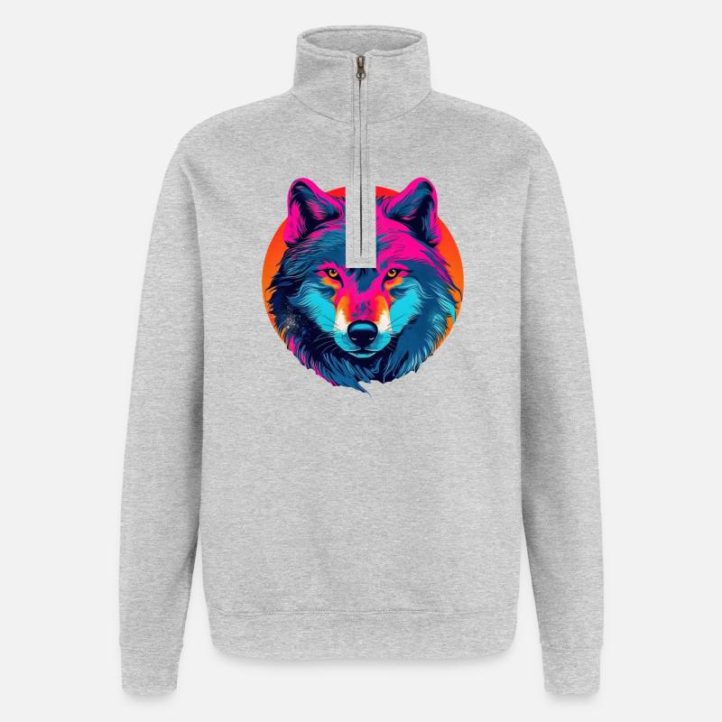 Lady Wolf 2026 - Quarter-Zip-Sweatshirt - Grau meliert