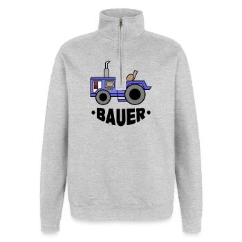 Landmaschinen Spruch Bauer Traktor Nutzfahrzeug - Quarter-Zip-Sweatshirt - Grau meliert - Vorne - AI Model Female 172 light (172cm) & AI Model Male 178 dark (178cm)