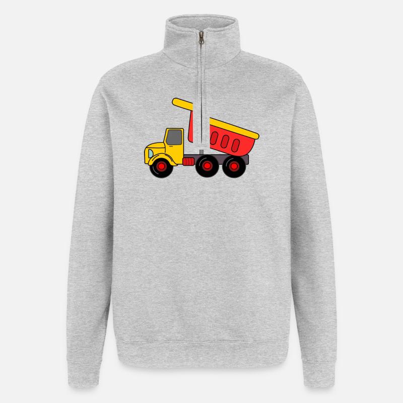 Keepauto Sand, rot gelb - Quarter-Zip-Sweatshirt - Grau meliert