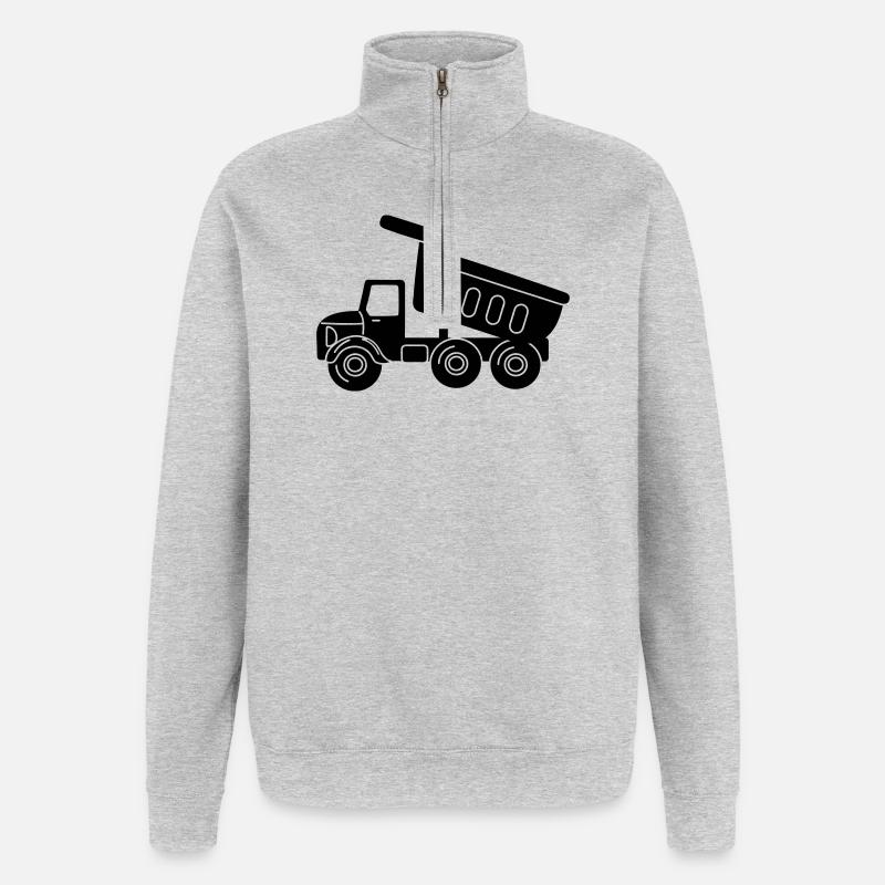 Keepauto - Sweat à zip 1/4 - gris chiné