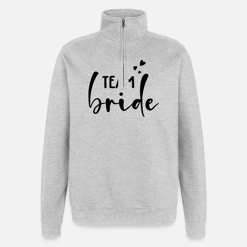 Team Bride Customizable - Quarter-Zip Sweatshirt - heather grey